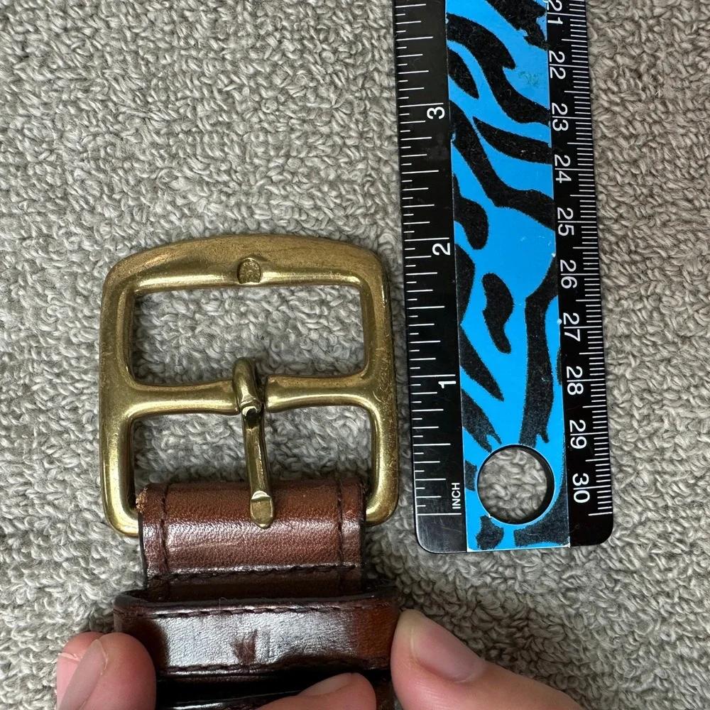 Lauren Ralph Lauren Brown Genuine Leather Belt Brass Buckle 9101441-210